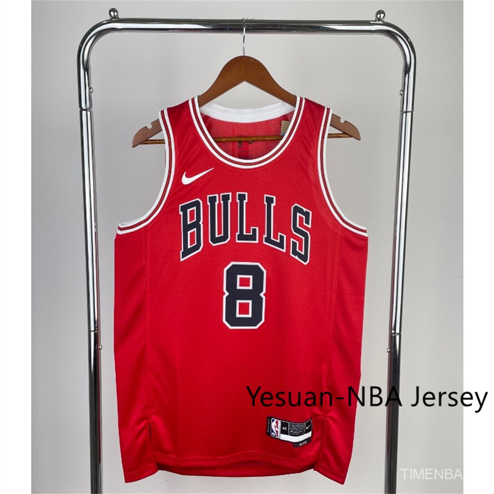 Hot pressed Camisas Chicago Bulls Zach LaVine #8 Red Swingman Icon Edition regata De Basquete nba jersey