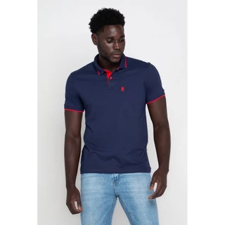Polo Masculina Filete 100% Algodão Polo Wear Azul Escuro