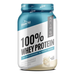 Whey Protein 100% Sabor Chocolate Branco Pote 900g Shark Pro