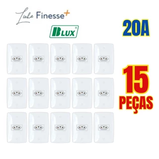 Kit Tomada Parede Embutir Finesse 20A 4x2 Branca Blux