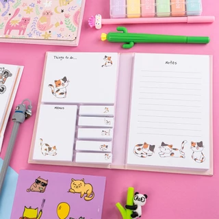 Bloco De Notas Adesivas Rascunho Bloquinho De Anotações Papelaria Fofa Caderninho De Gatinho