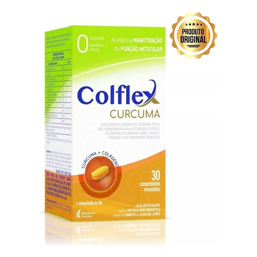 Colflex Curcuma Colageno 30 Comprimidos | Shopee Brasil