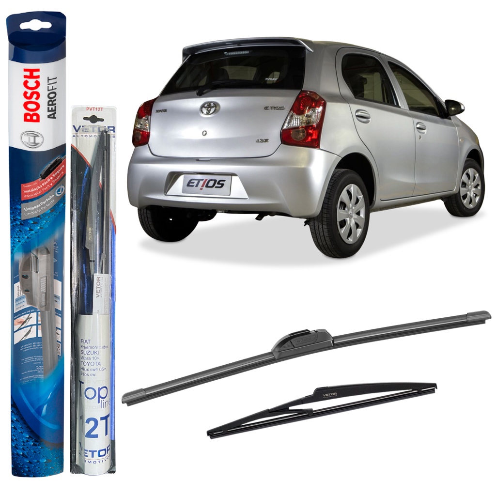 Kit Palheta Dianteira Bosch Traseira Vetor Etios Hatch SW
