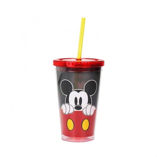 Copo Com Canudo Mickey Rosto: Disney