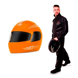 Capacete Moto Fechado Laranja Pro Tork Liberty Four Vários Tamanhos + Capa de chuva PVC Pioneira