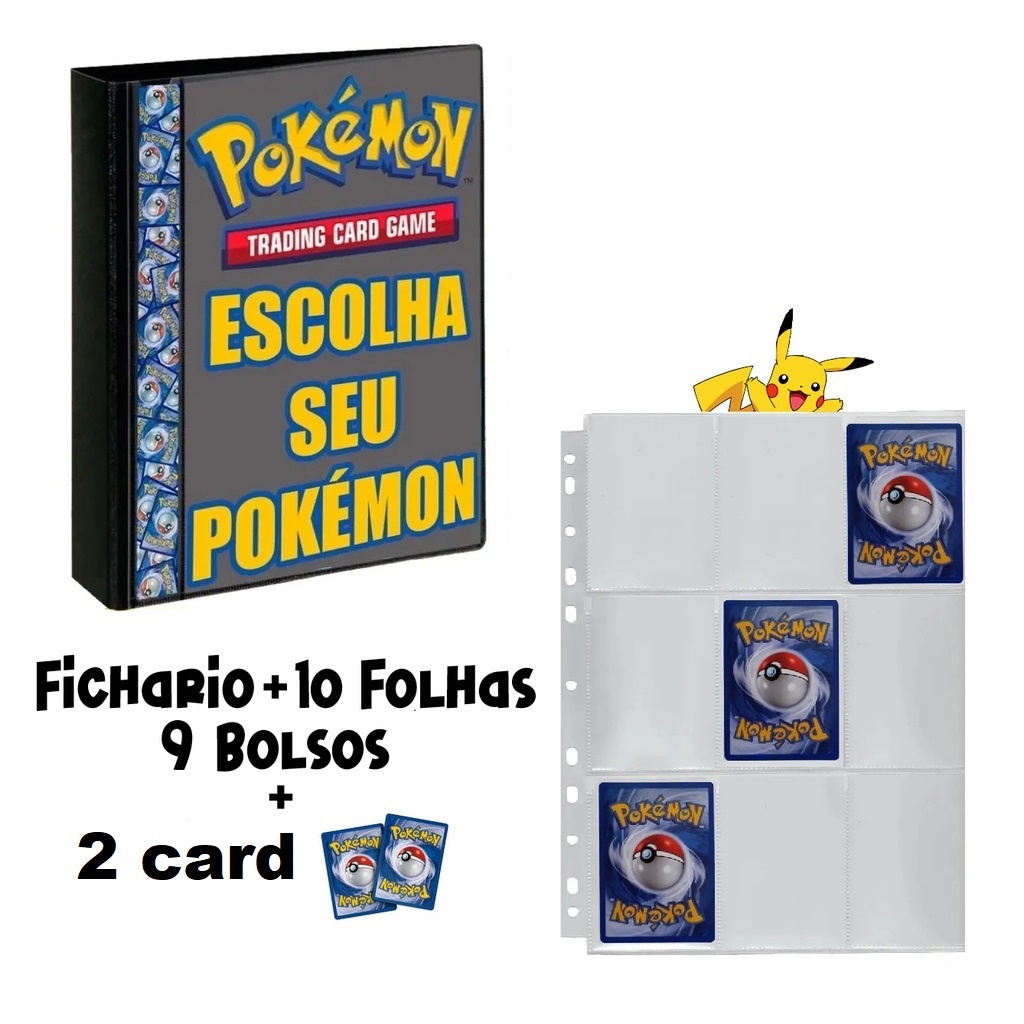 Álbum Pasta Fichário Pokemon Ash E Equipe Capa Dura