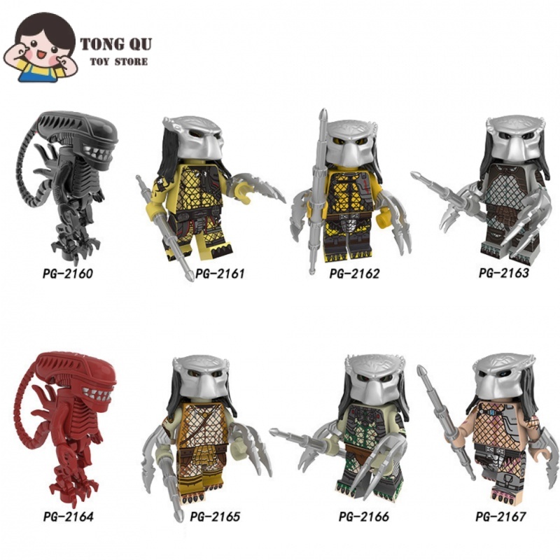 Ficção Científica Minifiguras de Filmes de Ficção Científica Predador Alienígena Bloco de Construção Coleção de Brinquedos Ornamentos mini Modelo Brinquedos Infantis