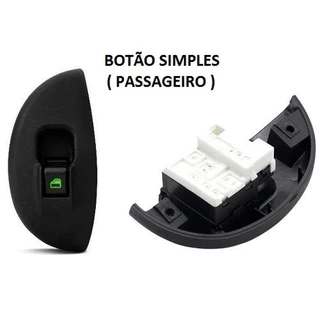 Botão Vidro Elétrico Palio Siena Strada Simples Passageiro Led Verde