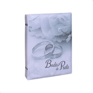 Álbum Fotográfico 15x21 100 Fotos BODAS DE PRATA Casamento Alianças