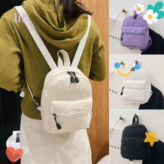 LIL Bolsas Escolares Pequenas Femininas Nylon Fashion White Rucksack