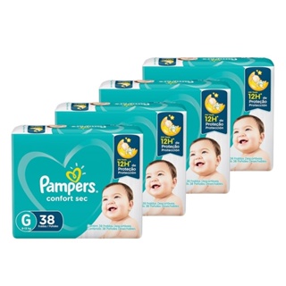 Fralda Descartável Pampers Confort Sec Tamanho G - 4 Pacotes com 38 Fraldas - Total 152 Tiras