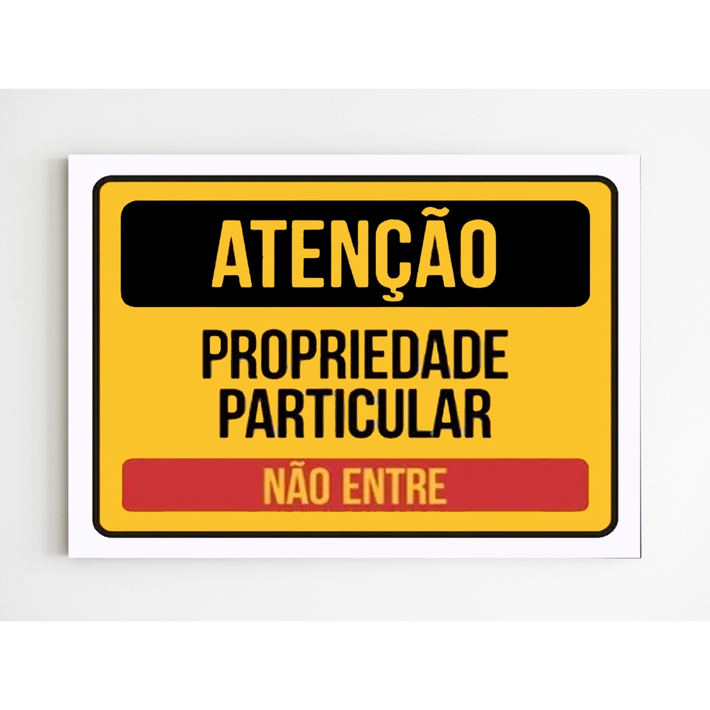 kit 3 placas sinalização propriedade particular não entre | Shopee Brasil