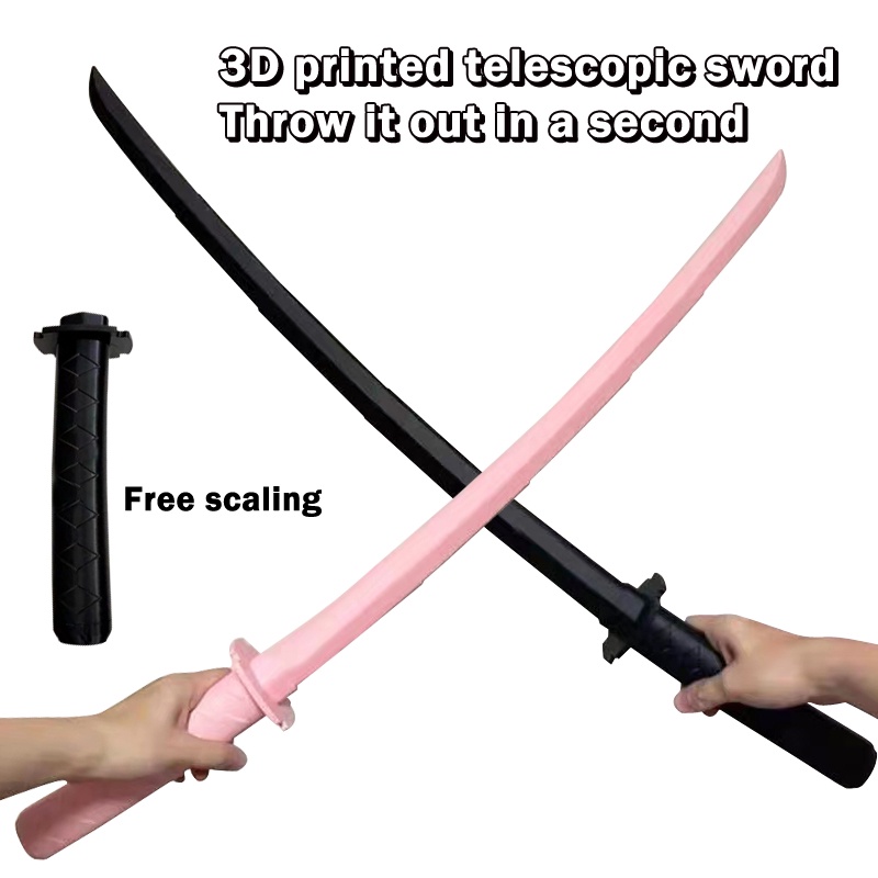 Brinquedos criativos com espada de samurai retrátil com impressão 3D Espada de gravidade grande para redução do estresse Brinquedos infantis