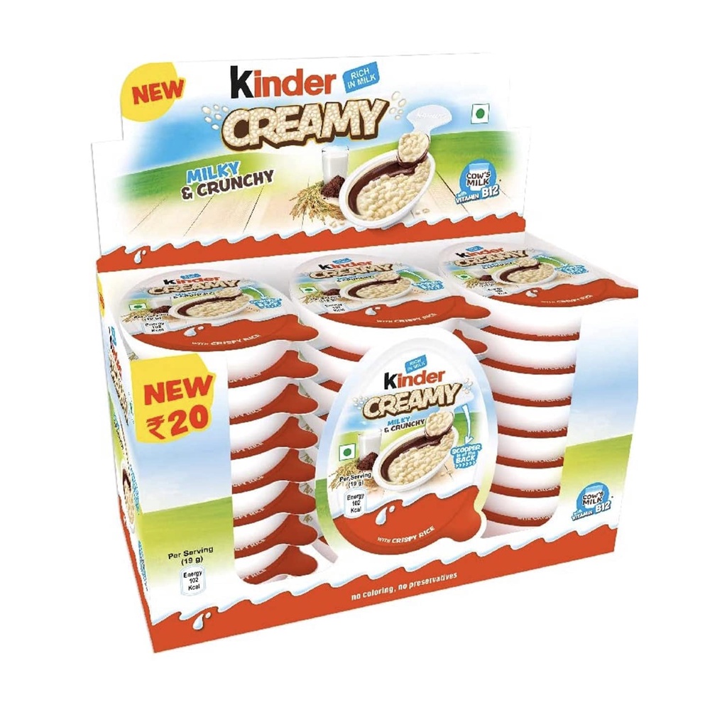 Chocolate Kinder Creamy Leite C/ Flocos Caixa 8 Un 152g