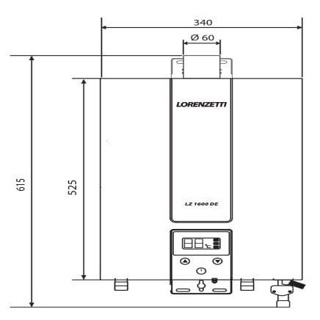 Aquecedor de água a gás Natural 15,0 l/min LZ1600DE Lorenzetti
