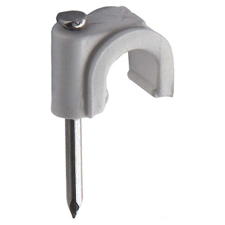 Abraçadeira de aço para cabo coaxial 6mm branca Fixtil