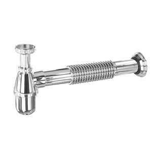 Sifão para lavatórios 1" x 1.1/2" com tubo de saída corrugado 30cm cromado Esteves