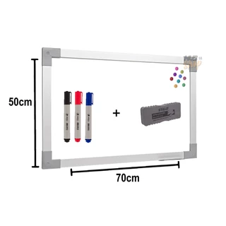Quadro Lousa Branco Magnético Prime 70x50 Mol Aluminio Stalo