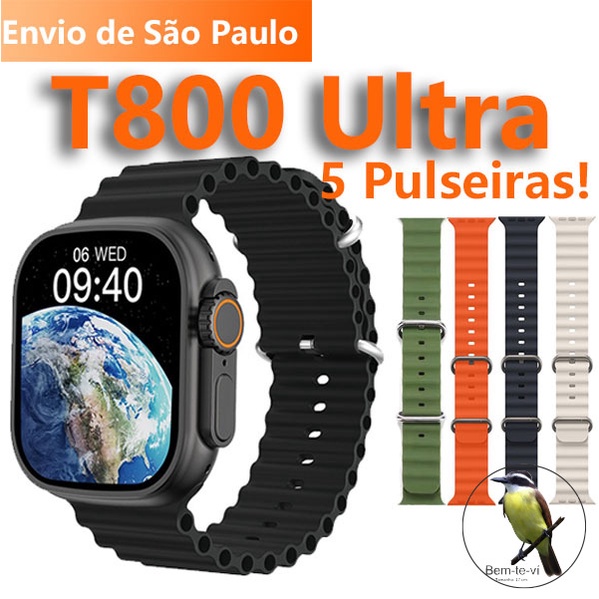 Relógio Smartwatch IWO 16 T800 KD99 Series 8 Ultra Relógio Wireless Carregamento Bluetooth Chamada De Voz Exercício Coração Para Android