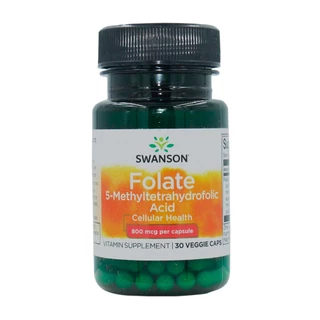 Ácido Fólico 5 Metiltetraidrofólico 800mcg Swanson 30Veg Cap
