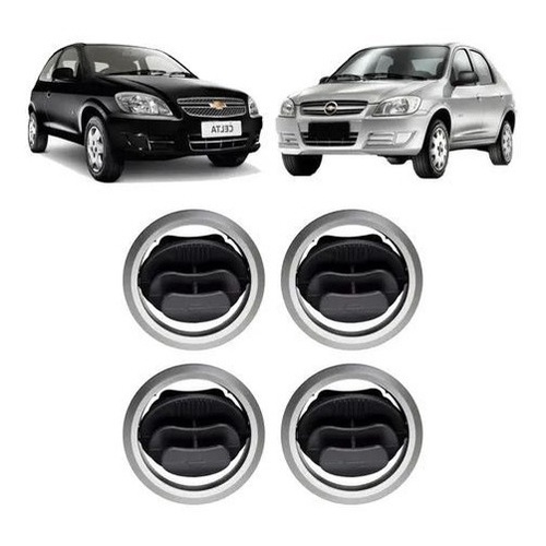 Kit Difusor de Ar Aro Prata Celta Prisma 2007/2012