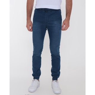 Calça Jeans Masculina Jogger Azul Médio