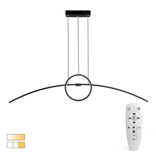 Lustre de LED Arco e Circulo - Vancouver - Preto - 100cm - 36 Watts - Controle com Dimmer