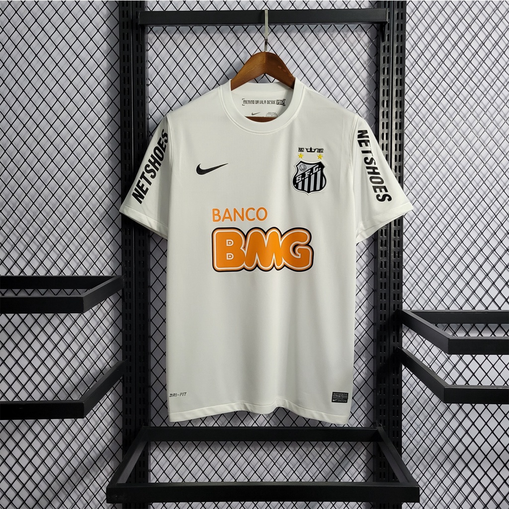 111-12 Retro Santos FC I Branco NEYMAR JR Camisa De Futebol 2011 2012 .