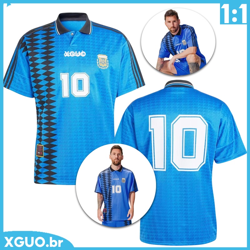 camisa de time Retro azul do campeonato do mundo 1994argent camisa de futebol tailandês 1:1