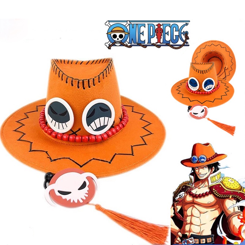 Anime One Piece Portgas-D-Ace Cap Chapéu De Sol Unisexo Cowboy