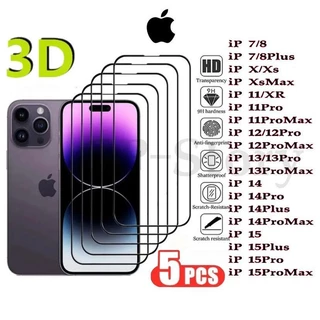 Kit Película 3D De Vidro com 5 peça Tudo modelo iPhone 7/8 Plus xs XR iPhone 11 12 13 14 Promax iPhone 15