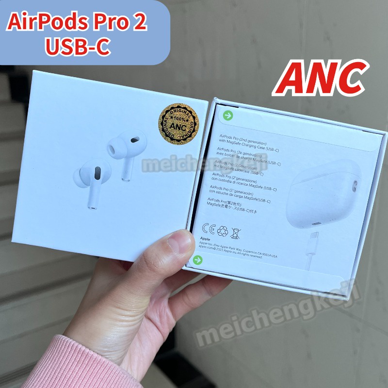 Airpods Pro2 Gen (USB-C) TWS 1562a ANC Plus Pro 2 IPhone Sem Fio Bluetooth 14 15 Fones De Ouvido , Suporta Redução Ativa De Ruído