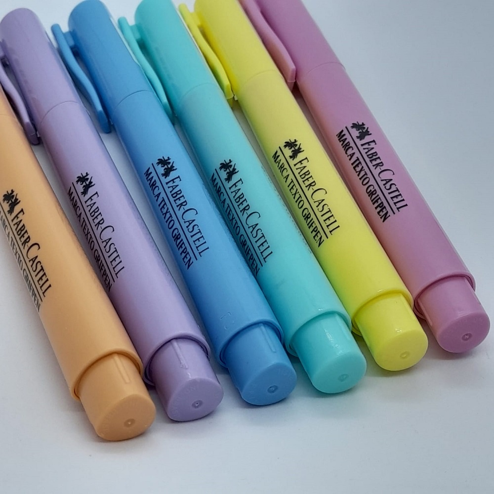 Kit 6 Marca Texto Cores Pastel Faber-Castell