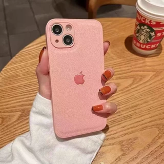 Capa De Couro Para iPhone 11 13 12 14 Pro Max 14Plus Proteção Da Lente Câmera À Prova De Choque Suave