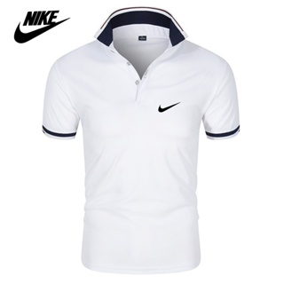 Marca Nike Summer Brand Camisa POLO de manga curta Cor Sólida