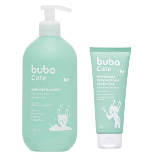 Kit Bebê Sabonete Líquido 400ml E Creme De Assaduras 100% Vegano Buba Care