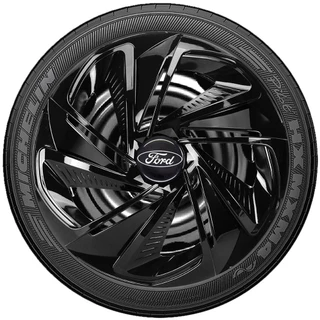 Promoção 4 Carlotas Esportivas aro 13/14 Preto Brilhante Compatível com Ka Fiesta Sedan hatch Focus Escort Verona