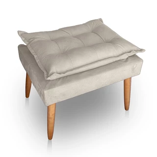 Puff para Sala e Quarto Madeira Decorativo Opala Suede
