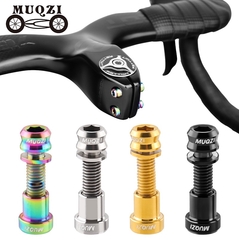 MUQZI Parafuso De Titânio M5x17mm M5x19mm Porca De Bicicleta Liga Hastes Parafusos MTB Estrada BMX Acessórios Dobrável 1pcs