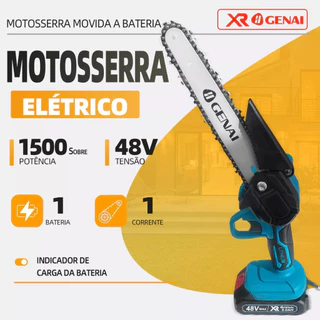 Bateria de motosserra elétrica portátil 48v 8 polegadas 2 baterias