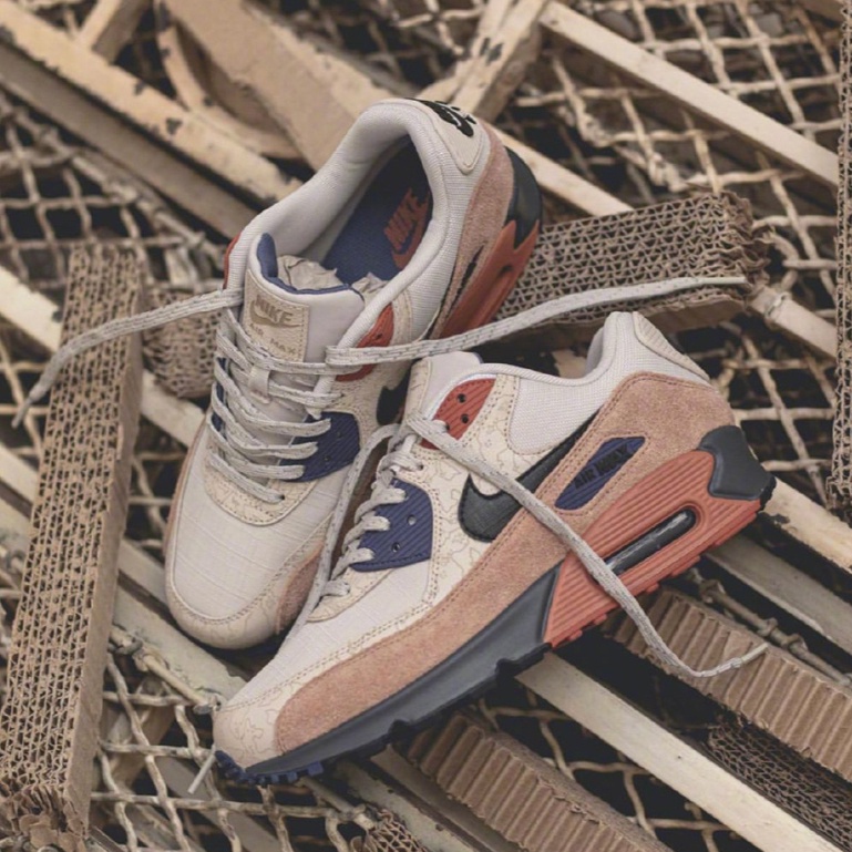 Air MAX 90 "Camowabb" Amarelo Deserto Choque-Absorvente Almofada de Ar Baixa Ajuda Casual Calçados Esportivos Homens E Mulheres