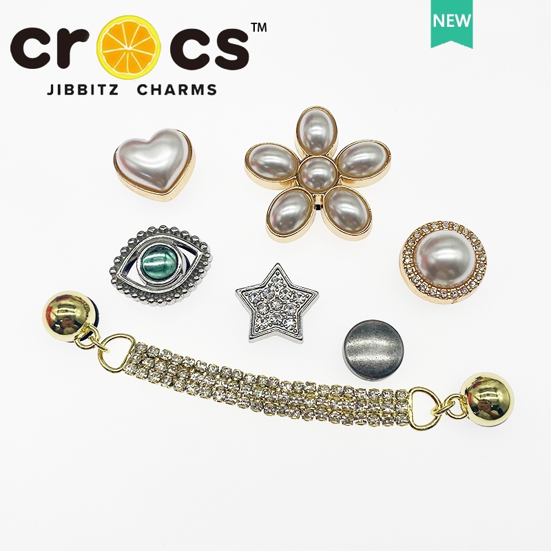 Metal jibbitz cross charme Sapato Fivela Buraco Fivela Acessórios Sapato Pérola Flor DIIY Fivela Decorativa