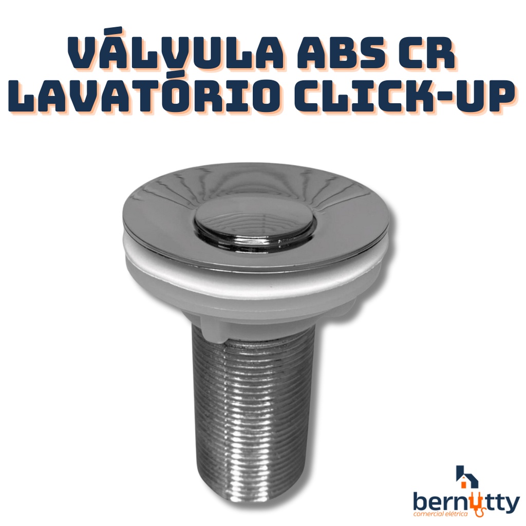 Válvula Abs Click-Up Interno Cromado Pia Lavatório Cuba 7/8
