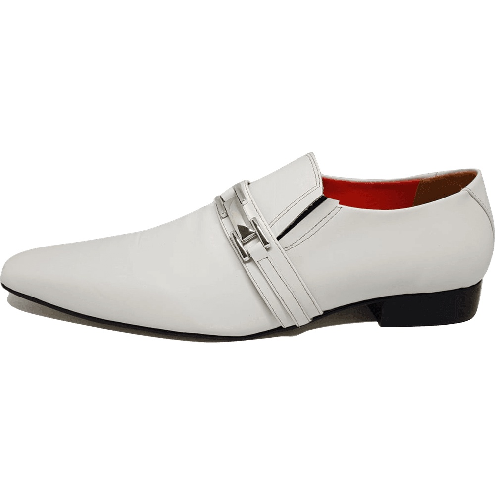 Sapato social branco masculino bico sale fino