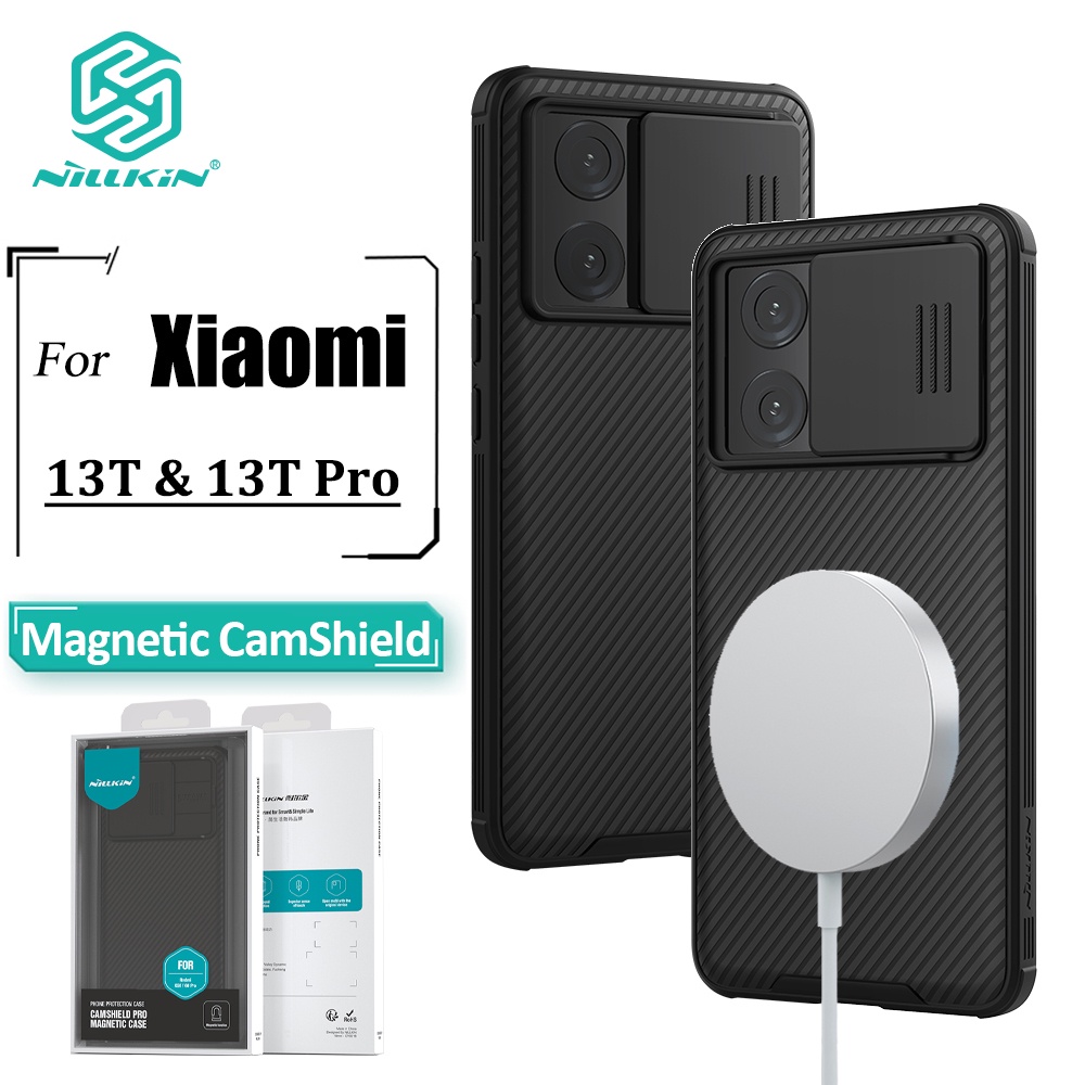 Nillkin Camshield Pro Caixa De Telefone Magnética Para Xiaomi 13t 13t Pro Proteção Deslizante