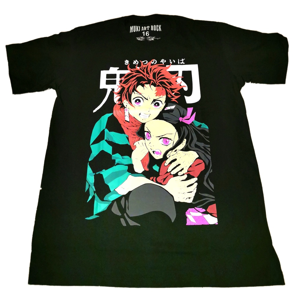 Camiseta Demon Slayer Tanjiro e Nezuco 100% ALGODAO | Shopee Brasil