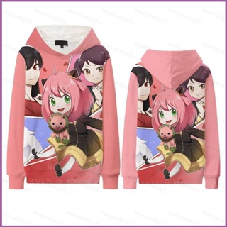 Anya e Bond Forger com capuz estampado feminino, pulôver anime