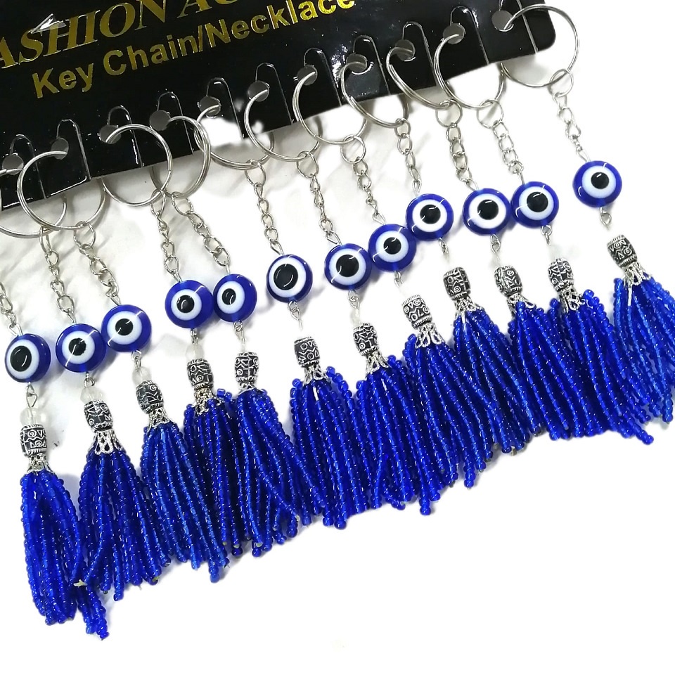 kit 12 Chaveiros De Miçangas Com Olho Grego Paz Sorte ideal para revenda