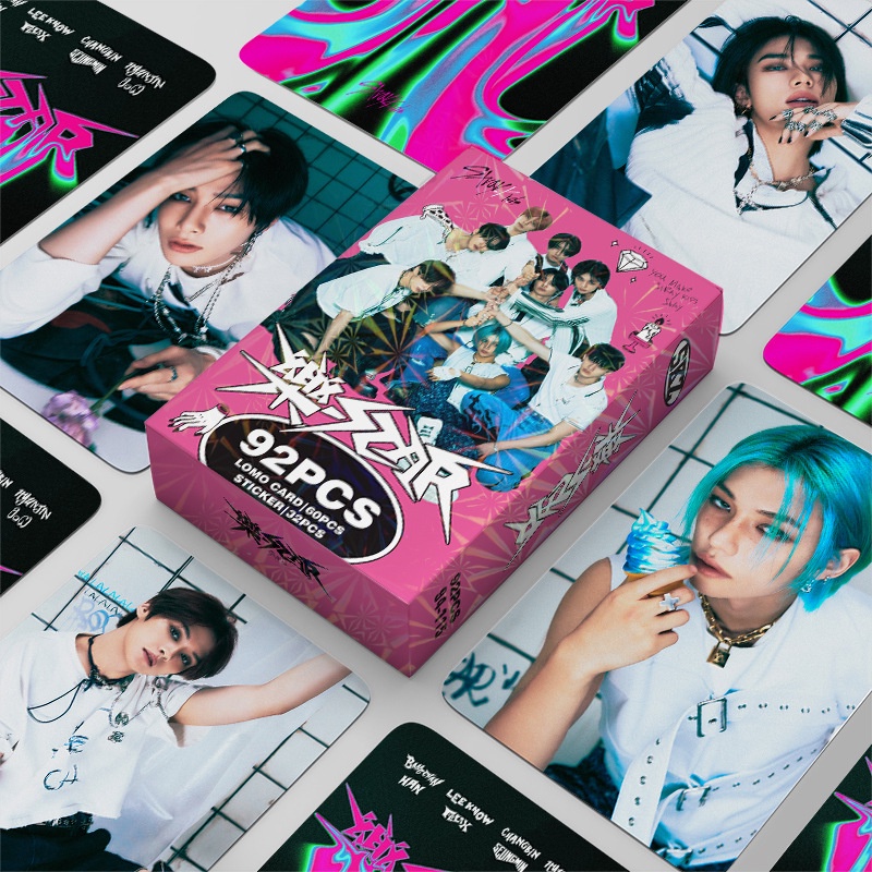 92-96pcs/Caixa STRAY KIDS Cartões Lomo Rock star Super Bowl