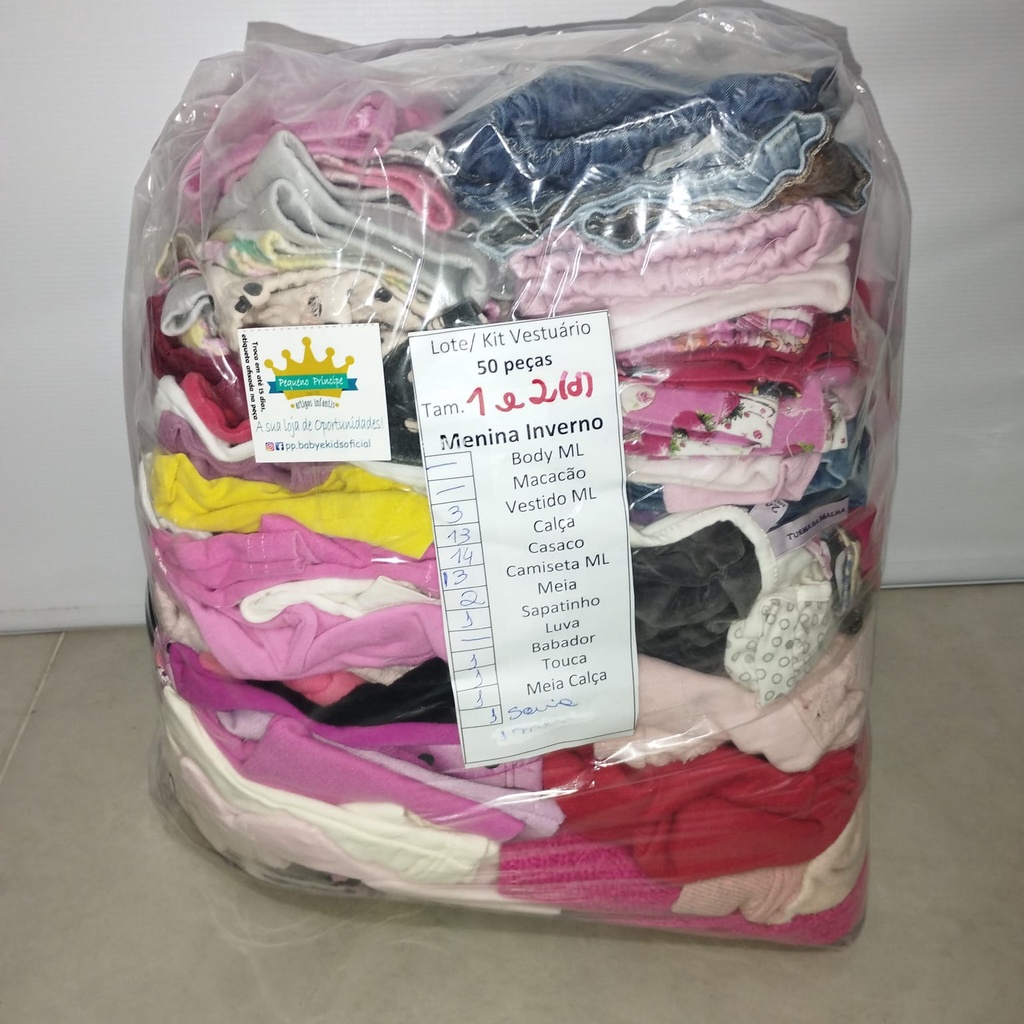 LOTE DE ROUPA USADA DE INVERNO MENINA 1/2 (d) | Shopee Brasil